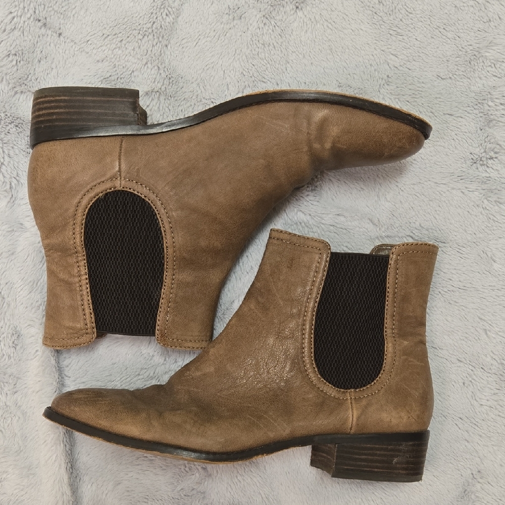 Karl Lagerfeld Brown Leather Ankle Boots Sz 9.5